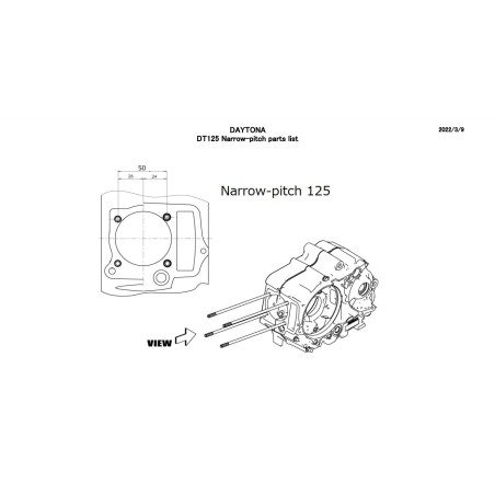DT125 Narrow ( 125cc / 2Valve / CRF50 pitch cylinder #PN87376)