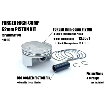 FORGED PISTON KIT, HIGH-COMP190F , STANDARD150F